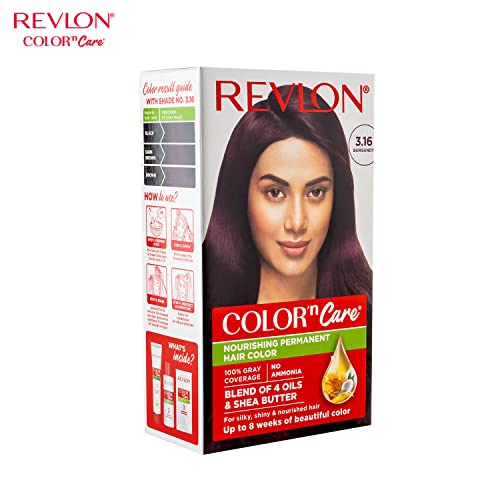 Revlon Color 'n Care Permanent Hair Color for Women -3.16 Burgundy | Blend of 4 oil's & Shea Butter| For Silky, Shiny & Nourished Hair | 100% Grey Coverage in 5 Minutes | Ammonia Free