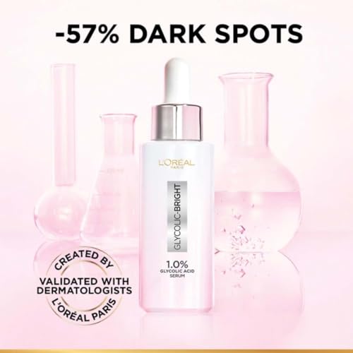 L'Oréal Paris Brightening Serum, Cream & Foam Face Wash Set for Face, 15Ml Serum, 15Ml Cream, 100Ml Cleanser, 1% Glycolic Acid, 2% Niacinamide, SPF 17