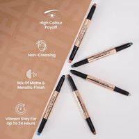 Swiss Beauty Chrome & Matte Twin Eyeshadow Stick | Mix of Matte and Shimmer | Easy to blend, non creasing eyeshadow | 24 Hour Stay | Shade- Garden Blooms, 2g