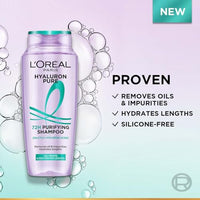 L’Oréal Paris Hyaluron Pure 72H Purifying Shampoo, For oily scalp & dry hair with salicylic and hyaluronic acid, 200 ml