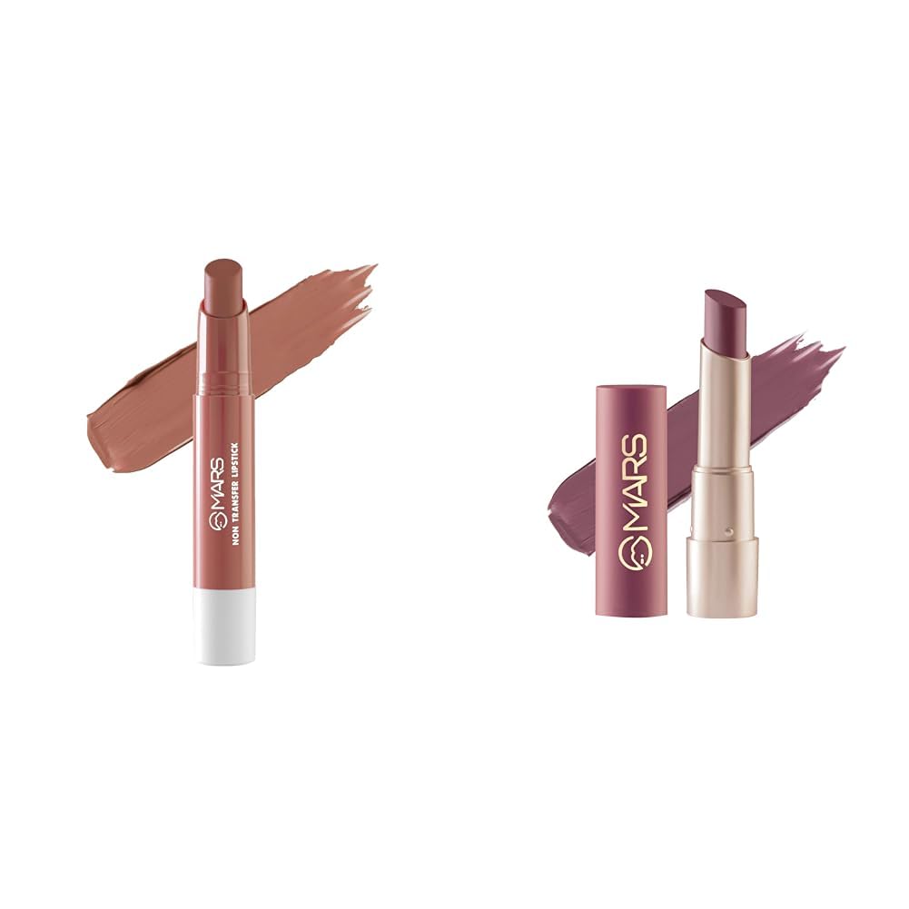 MARS Matte Super Stay LipstickWaterproof Lipstick for Women (2.6 gm) (11-QUEEN) Creamy Matte Long Lasting Lipstick for Women (3.2 gm) (17-Sultry Samba)