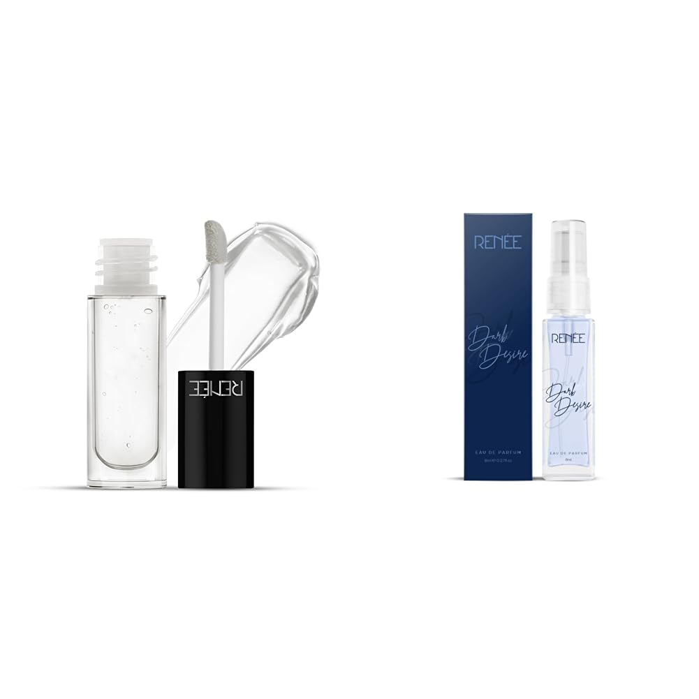 RENEE Hot Lips Clear Lip High Glossy 4.5Ml & Eau De Parfum Dark Desire 8Ml Combo