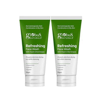 Globus Naturals Refreshing Face Wash with Peach & Red Grapes, For anti aging and moisturising, Suitable for Combination & Oily Skin 50gm, Set of 2