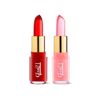 Glam21 Jelly Pop fruity gel lipstick| Moisturising | Glossy Finish | Gives a Natural Colour | Lightweight | Cranberry Pink & Strawberry Red 3.5gm Each | Combo Pack of 3