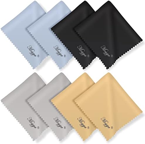 Mcyye 8 PCS Microfiber Cleaning Cloth for Glasses (6"x7"), Premium Eyeglass Cleaning Cloth, Lens Wipes Cloth for Electronics, Glasses, TV Screen, Cell Phone and Laptop, Cleaning the Screens Works Well