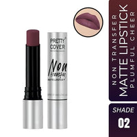 PRETTY COVER Non-Transfer Matte Lipstick | Long-Lasting, Smudge-Proof & Waterproof | Intense Color Payoff with Lightweight Formula for All-Day Wear (PLUMFUL CHEER)