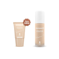 Mamaearth Glow Serum Foundation Mini Tube With Vitamin C & Turmeric For 12-Hour Long Stay- 18 Ml L 12-Hour Long Stay | 2X Instant Glow (Nude Glow), Full, Matte