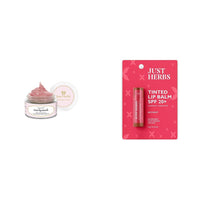 Just Herbs Ayurvedic Rose Lip Mask, Balm For Dark, Dry & Pigmented Lips - Vegan Lip Mask For 15gm & Just Herbs Tinted Lip Balm 4 g (Beetroot) Combo