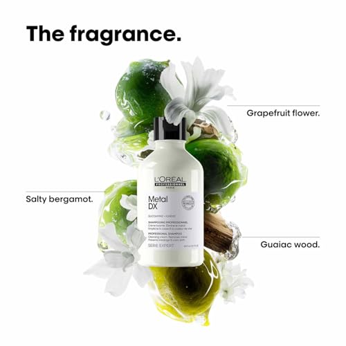 L’Oréal Professionnel Metal DX Anti-Metal Sulfate-Free Cleansing Cream Shampoo - 300ml | Professional Shampoo for Less Breakage, Get Strong & Shiny Hair | With Glicoamine | For Men & Women