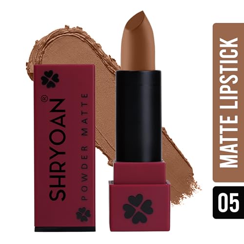 Shryoan Powder Matte Lipstick with Moisturizing and Hydrating Formula | For Every Day Use (3.2g) (Shade-05, Shade-05)