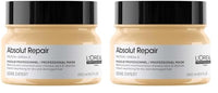 L'Oréal Professionnel Absolut Repair Mask for Dry & Damaged Hair - 250ml | Professional mask for Strengthening and Repairing Hair, With Protein & Omega-9, For Men & Women (Pack of 2)