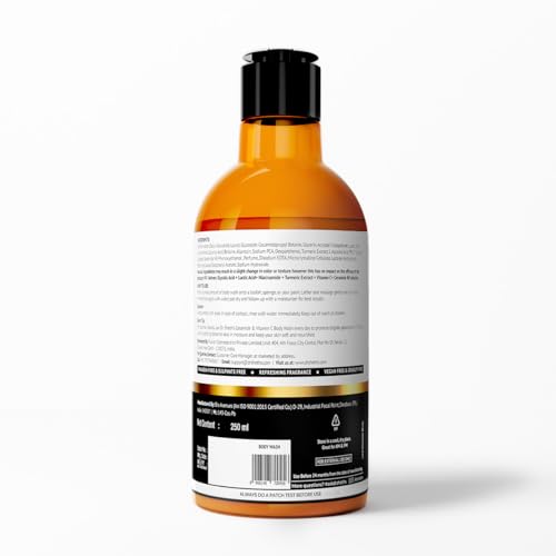 Dr. Sheth's Ceramide & Vitamin C Body Wash | For Bright, Healthy & Glowing Skin | Exfoliates & Evens Skin Tone | 4% Actives (1% Lactic Acid, 1% Glycolic Acid & 2% Niacinamide) | Sulphate Free | Gentle Exfoliating Shower Gel | Removes Tan & Dead Skin | Hyd
