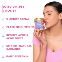 Light Up Flash Face & Body Brightening Ubtan - 3 Minute Facial,Goat's Milk,Marigold,Hibiscus,Rose,Guava & Vitamin C: Instant Glow,Tan Removal,Gentle Exfoliation,Natural Radiance,Bridal - 50 gm Scrub