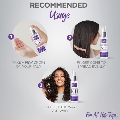 Livon Professional Hydrating Serum for Women & Men | With Keratin, Hyaluronic & Olive Oil | For Stronger, Hydrated & Frizz-free Hair | No Paraben, Sulphate or Mineral Oil | All Hair Types | 100ml