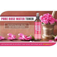 Organic Netra Rose Water with Vitamin C | Exfoliates the Skin and Controls Oil | Excellent for Clearing Away Makeup & Dirt from Pores| Mist Spray for All Skin Type | Paraben and Alcohol Free -200ml