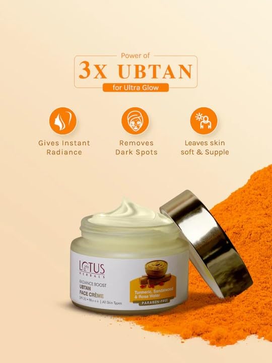 Lotus Herbals Radiance Boost Ubtan Face Cream 50gm, Boost Ubtan Face Mask 100gm set of 2