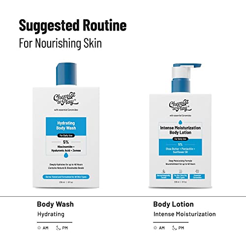 Chemist at Play 1% Salicylic Acid Body Wash 473ml | Paraben & SLS Free | Gentle Exfoliating Shower Gel | Prevents Body Acne, Bumpy Skin & Deep Cleanses Skin | For Men & Women