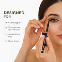 Oshea Colors Mesmeric Waterproof & Smudgeproof Matte Eye Defining Kajal | Intense Pigmentation, 12 Hrs Long Lasting with Quick Drying Formula (Black)