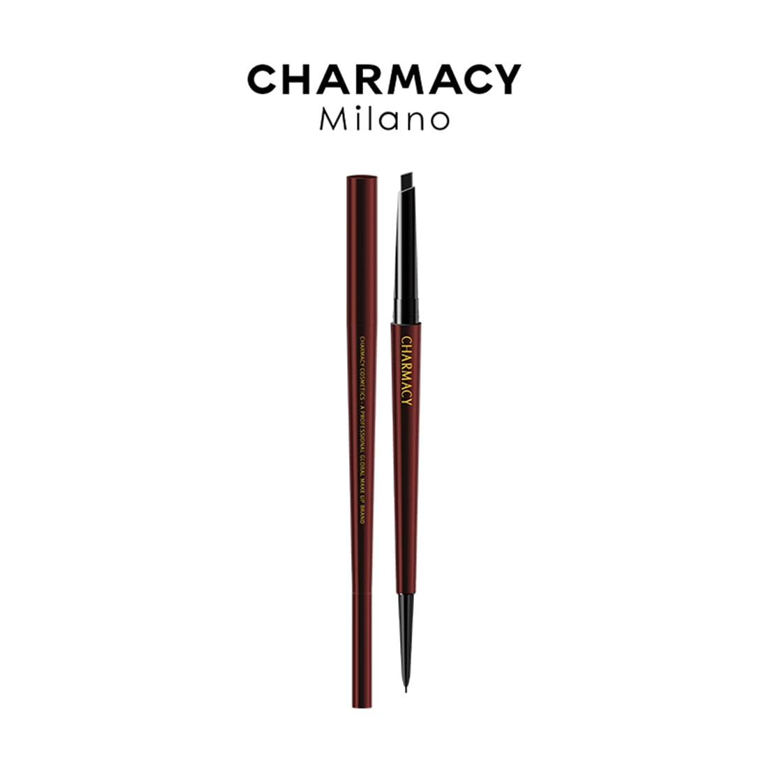 Charmacy Milano 2-In-1 Duo Eyebrow Filler & Ultra Definer Pencil, Water-Resistant, Dark Brunette, 0.30 G + 0.1 G