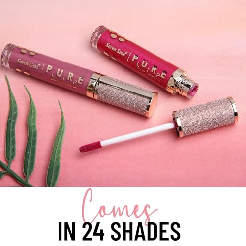 Seven Seas Pure Liquid Lipstick, Matte Finish, Purple (Claret, 7ml)