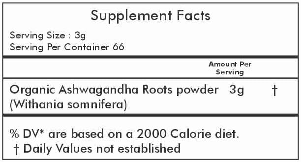 Herbal Hills Organic Ashwagandha Powder | 200 gms | Ashwagandha Herbal Powder