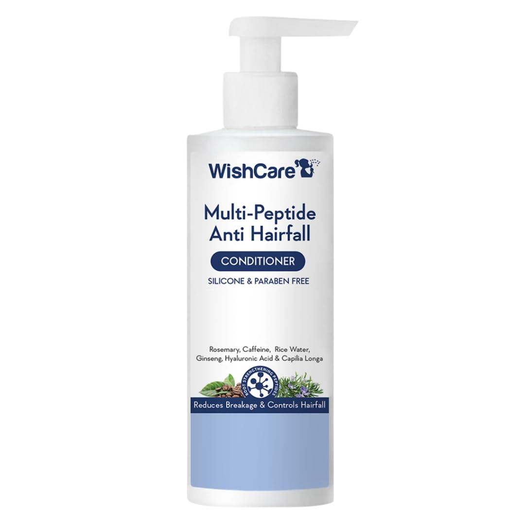 WishCare Multi Peptide Anti Hairfall Conditioner - For Women & Men -Hair Conditioner for Frizzy Hair- Rice Water, Rosemary, Capilia Longa, Hyaluronic Acid & Caffeine 200ml