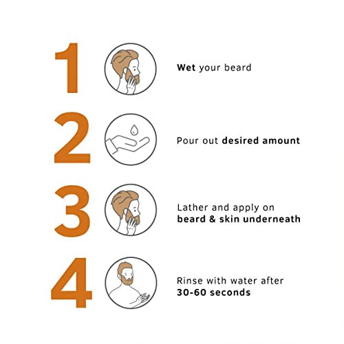 Ustraa Beard Wash Woody - 100 ml - Sulphate-free Beard Wash | Thick Foam, No Post-wash Dryness, Cleansed & Smooth Beard | Beard Shampoo for Germ-Free Beard