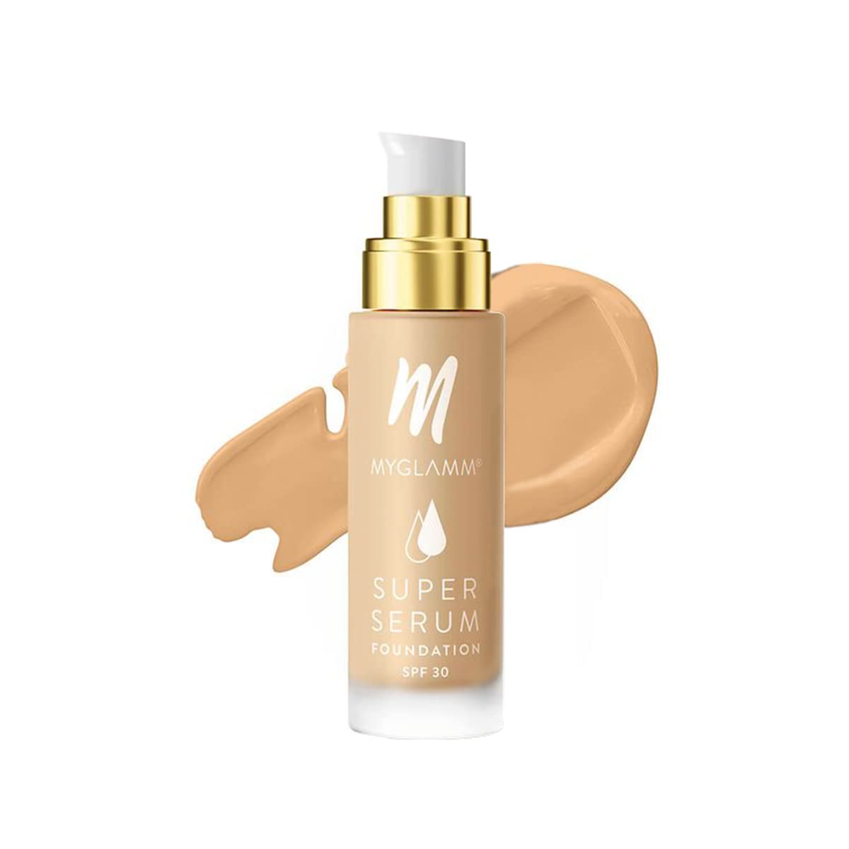 MyGlamm Super Serum Foundation - 201W Crepe, 33 Gm | Liquid Foundation With Hyaluronic Acid | 8 Hr+ Long Lasting & Hydrating Foundation With Spf 30 - Full, Matte, All Skin Type