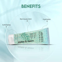 Jovees Herbal Jojoba & Neem Face Scrub | With Neem & Wheatgerm Extract | For Oily to Sensitive Skin | Gently Removes Dead Skin | Reduces Signs Of Premature Ageing 100 G
