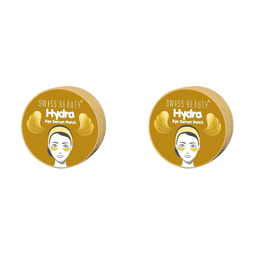 Swiss Beauty Hydra Anti Wrinkle Eye Serum Patch| Treats Dark Circles, Fine Lines And Wrinkles | Enriched With Collagen And Aloe Vera Extract | Shade -Gold, 60 Pcs (Pack of 2)