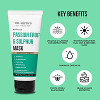 Dr. Sheth's Passion Fruit & Sulphur Mask For Skin Detoxifying|Face Pack That Brightens Skin With Bentonite & Kaolin Clay|For Women & Men| Peel Off Mask, Face Pack For Glowing Skin -50G, 1 Count