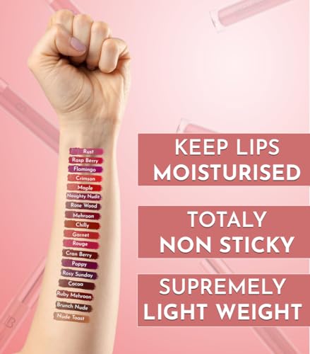 Lakyou Beauty Color Infision Non-Transfer Liquid Lipstick (pack of 2) ((Poppy - Ruby Mehroon))