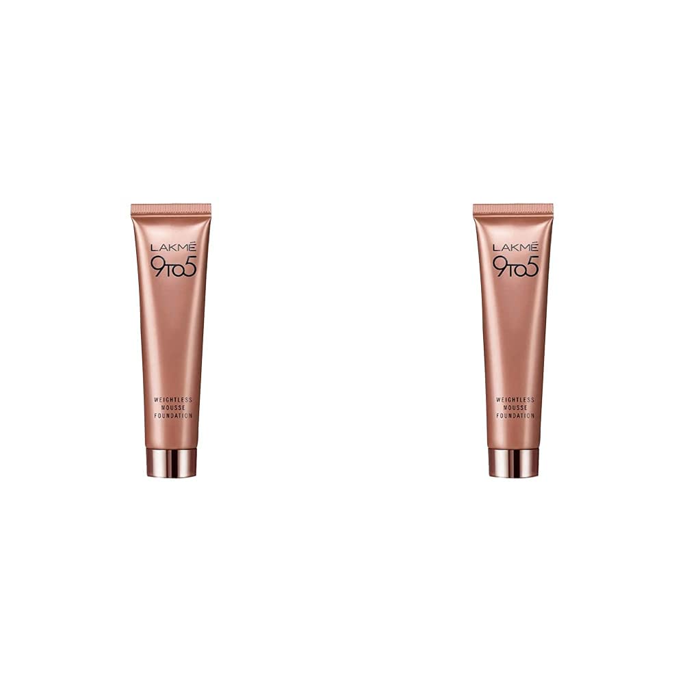 Lakmé 9 To 5 Weightless Matte Finish Mousse Full Coverage Foundation, Beige Vanilla, 25G And Lakmé 9 To 5 Weightless Mousse Foundation For All Skin Type, Rose Ivory, 25G