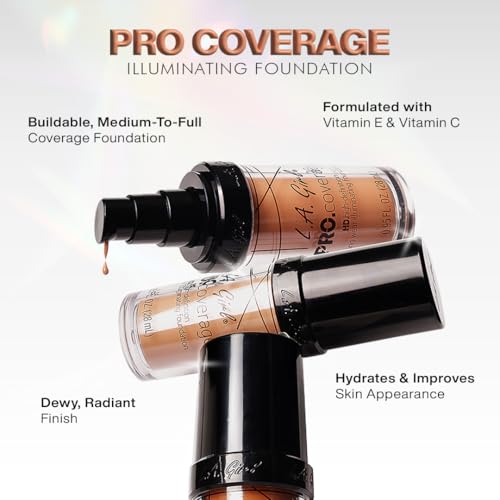 L.A GIRL Pro Matte Coverage Hd Liquid Foundation - Sand, 28Ml, Full, All