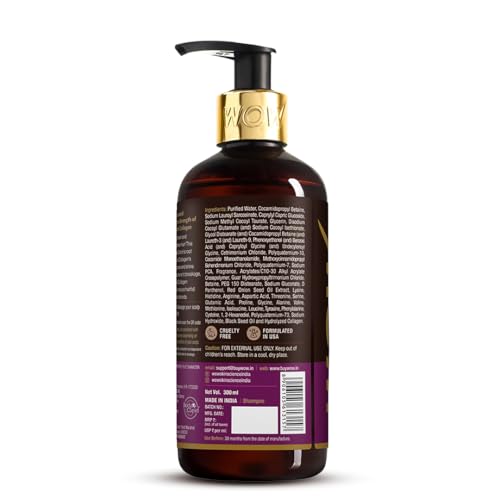 WOW Skin Science Onion & Collagen Anti-Hairfall Shampoo|Reduces Hairfall|Strengthens Roots|Nourishes Scalp|Prevents Breakage|Enhances Hair Thickness and Shine|New & Improved Formulation|500ml