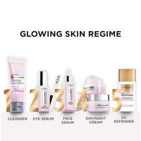 L'Oréal Paris Brightening Serum, Cream & Foam Face Wash Set for Face, 15Ml Serum, 15Ml Cream, 100Ml Cleanser, 1% Glycolic Acid, 2% Niacinamide, SPF 17