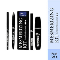 Blue Heaven Mesmerising Eye Kit Combo Pack of 4 | Kajal, Mascara, Eyeliner & Brow Definer |Long lasting, Smudge proof & Waterproof, Matte Finish for naturally fuller look, 0.6gm+9ml