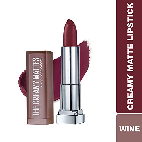 Maybelline New York Color Sensational Creamy Matte Lipstick, 696 Burgundy Blush, 3.9g and Maybelline New York Color Sensational Creamy Matte Lipstick, 695 Divine Wine, 3.9g