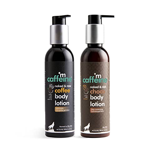 MCaffeine Day & Night Moisturizing Body Lotion Combo | Coffee Lotion for Day & Choco Lotion for Night | With Cocoa & Shea Butter | Pack of 2