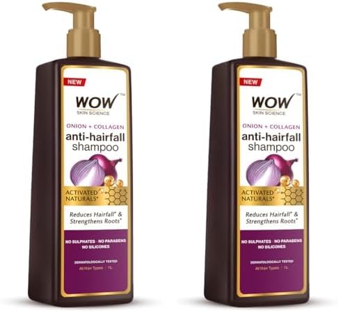 WOW Skin Science Onion Oil Shampoo with Red Onion Seed Oil Extract, Black Seed Oil & Pro-Vitamin B5 | Controls Hair fall | Helps Strengthen Hair | No Sulphate No Paraben | For Men & Women - 1ltr