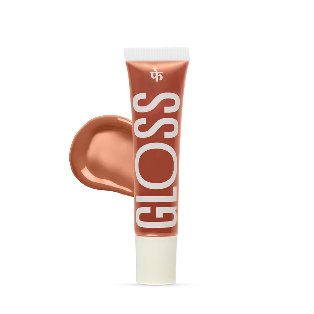 FAE Beauty Peptide Lip Gloss | With Passionfruit Oil & Argireline to Smoothen, Even, and Soften Lips | Non Sticky | Hydrating | Vegan | Shade Blooming | Warm Coral Brown