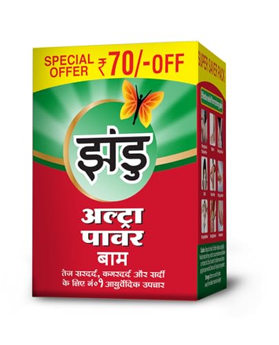 Zandu Ultra Power Balm | For Pain Relief from Strong Headache, Bodyaches & Cold | Bone, Joint & Muscle Care | 50 ML