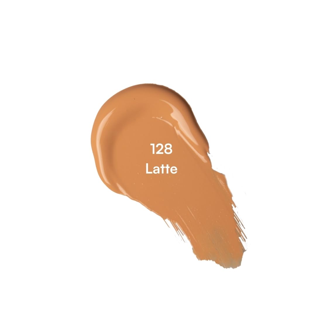 TYPE BEAUTY INC. Calm On Long Lasting Foundation with 12-Hr Wear | Soothing Oat & Amino Acids | Blendable Foundation For Makeup | Light Coverage for a Flawless Look | For Women - Latte (128) | 20ml
