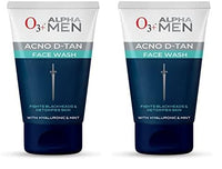 O3+ ALPHA MEN Acno D-TAN Face Wash with Hyaluronic & Mint | Fights Blackheads & Detoxifies Skin, 50ml (Pack of 2)