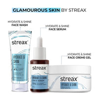 Streax Hydrate & Shine Face Serum, 30ml|10% Hyaluronic Acid|Serum for Glowing Skin |Instant Glow, Deep Hydration & Brightening in 3 Days|Glass Skin Finish|Clinically Tested| All Skin type
