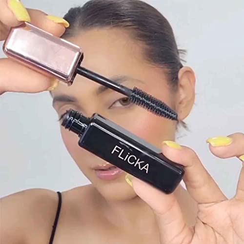 FLiCKA Lash It Out Mascara Waterproof With Intense Jet Black Color| Long Lasting, Lightweight, Smudge Proof Mascara For Women, Black, 9ml Shimmery Affair Lip Gloss 6 Gin Baby Pink 5ml