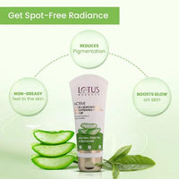 Lotus Herbals Active Aloe + Niacinamide Brightening Boost Mist 50g, Night Gel 50g Face Wash 100g, Scrub 100g Set of 4