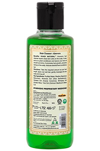 Khadi Natural Aloevera Herbal Hair Cleanser (Shampoo), 210ml And Khadi Natural Herbal Shikakai Cleanser (Shampoo), 210ml