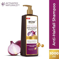 WOW Skin Science Onion Oil Shampoo with Red Onion Seed Oil Extract, Black Seed Oil & Pro-Vitamin B5 | Controls Hair fall | Helps Strengthen Hair | No Sulphate No Paraben | For Men & Women - 1ltr