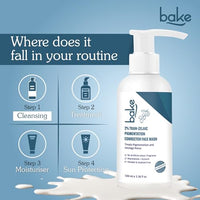 BAKE 2% Tran-Zelaic Pigmentation Corrector Milky Face Wash | For Pigmentation, Dark Spots & Tan Removal | Unclogs Pores | All Skin Types | Removes Blackheads & Whiteheads - 100ml